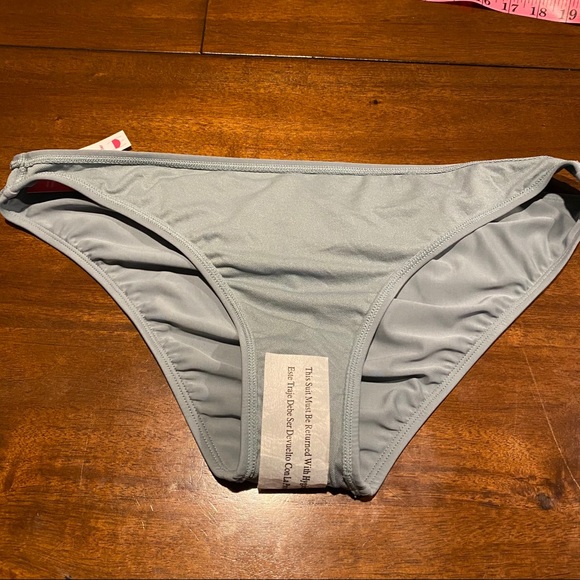 Juniors' Cheeky Bikini Bottom XL- Chambray Green - Picture 5 of 7